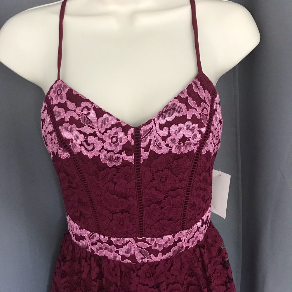 NWT B. Darlin mauve & pink lace dress - Picture 4 of 7